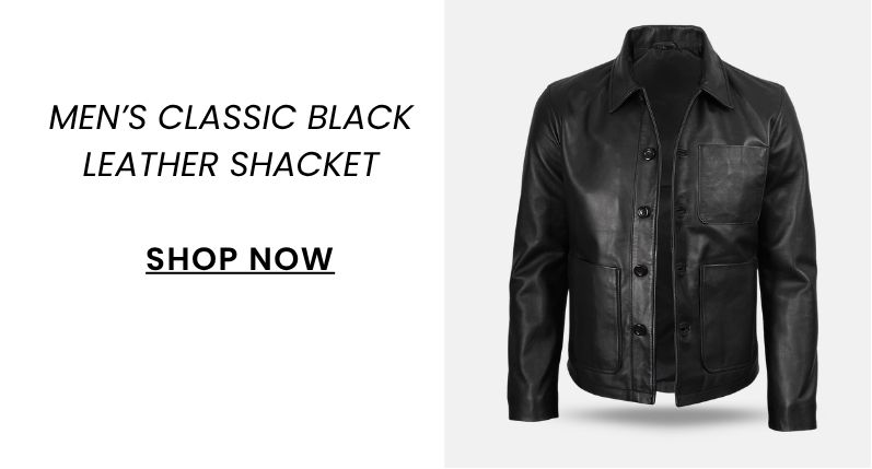 black leather shacket