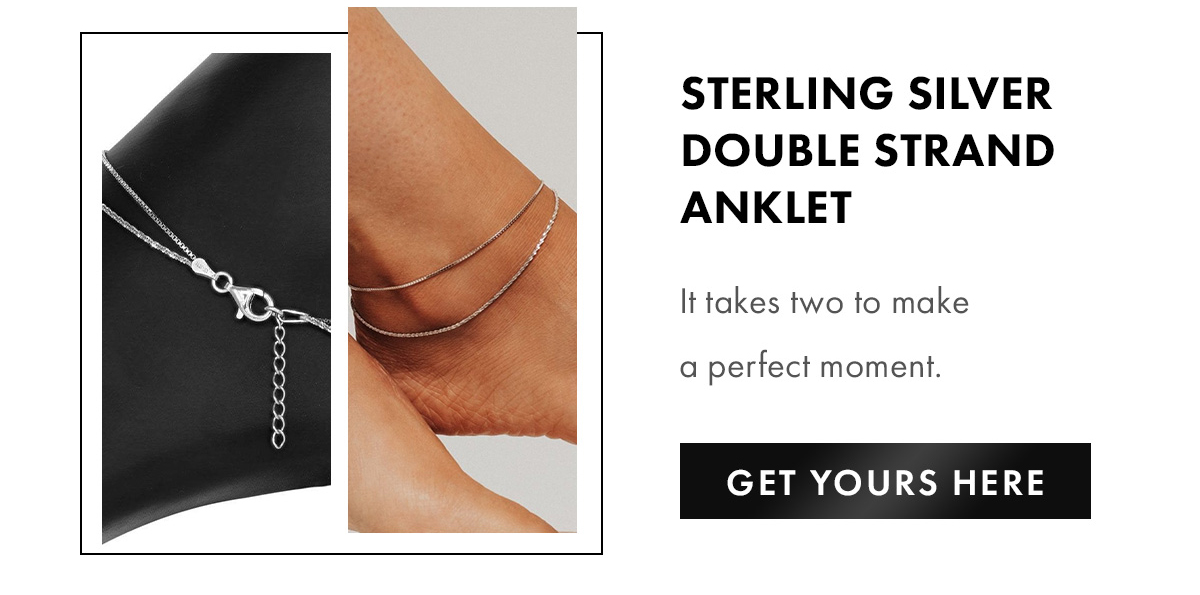  Sterling Silver Double Strand Anklet It takes two to make a perfect moment.