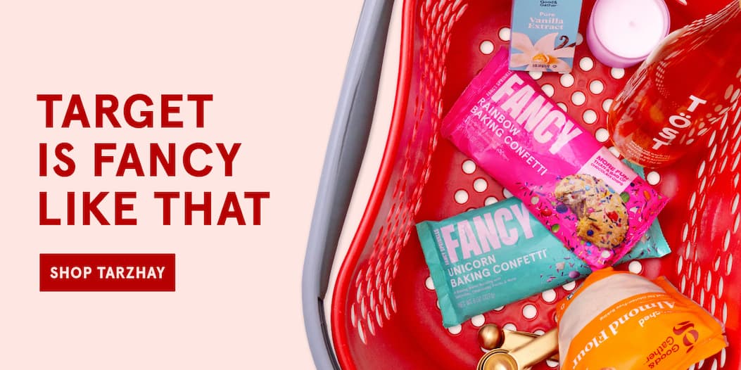 A Target basket with Fancy Baking Confetti; Target is Fancy like that
