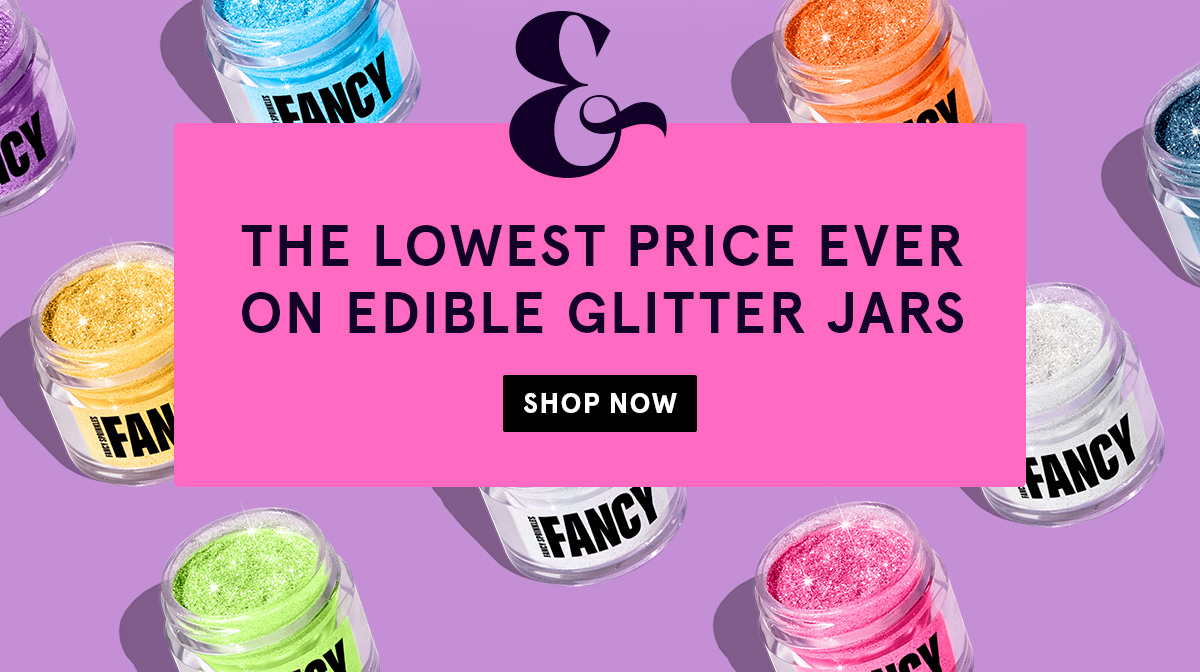 Our lowest price ever on edible glitter jars: shop now!