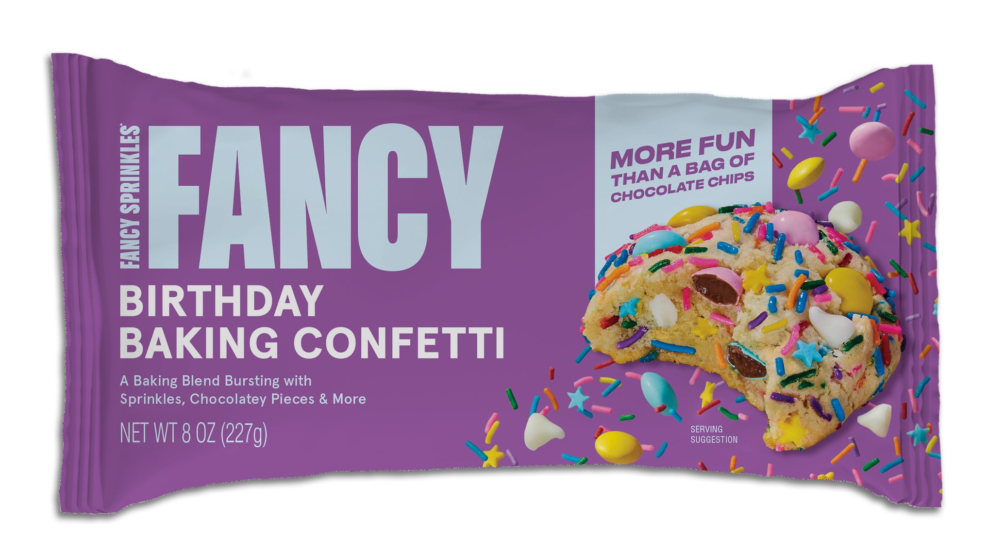 An image of Rainbow Baking Confetti packaging. Find it at Walmart!