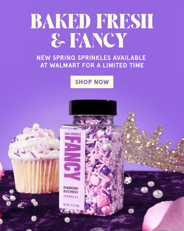 a gif with our new spring sprinkles blends and decorated treats; click to shop now