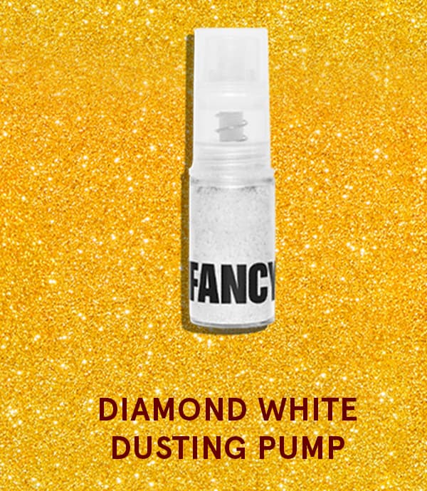 An image of our Diamond White edible glitter dusting pump, part of the prize pack