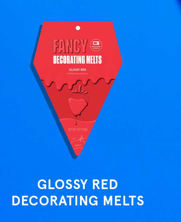 An image of our glossy red decorating candy melts, part of the prize pack