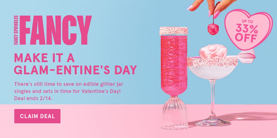 Make it a glam-entine's day with edible glitter jars up to 33% off on amazon. Ends 2/14, so claim your deal now!