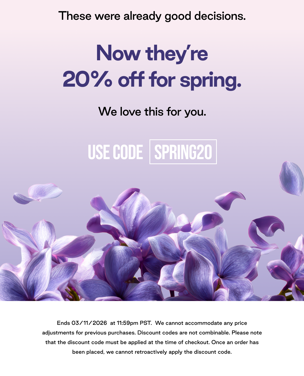 Now they're 20% off.