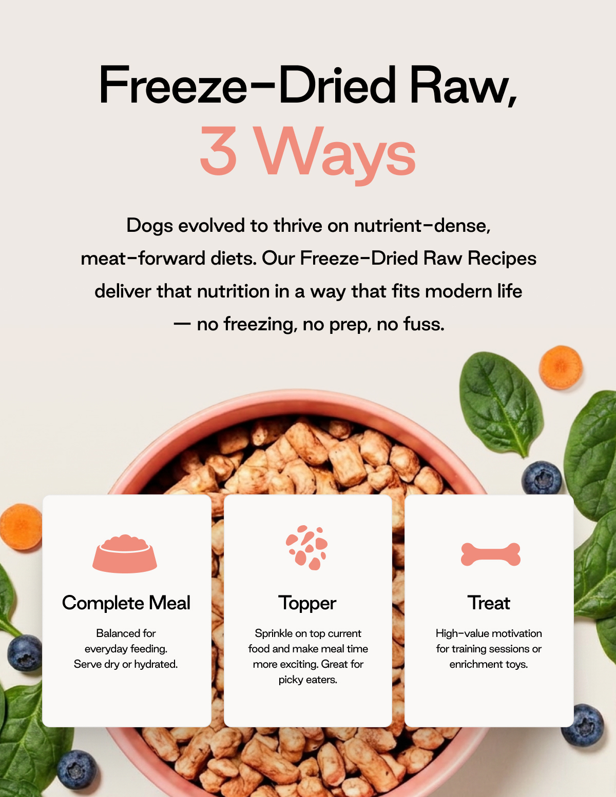 Freeze-Dried Raw, 3 Ways