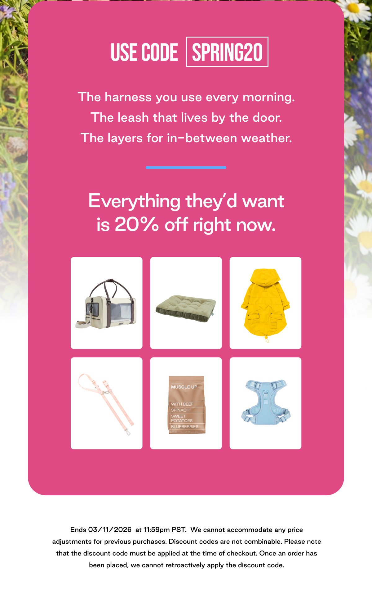 20% off sitewide, code SPRING20