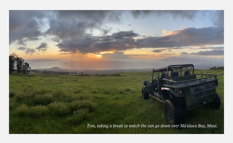 Tom, taking a break to watch the sun go down over Ma'alaea Bay