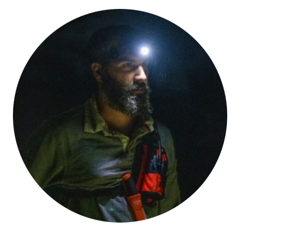 Jake with headlamp on