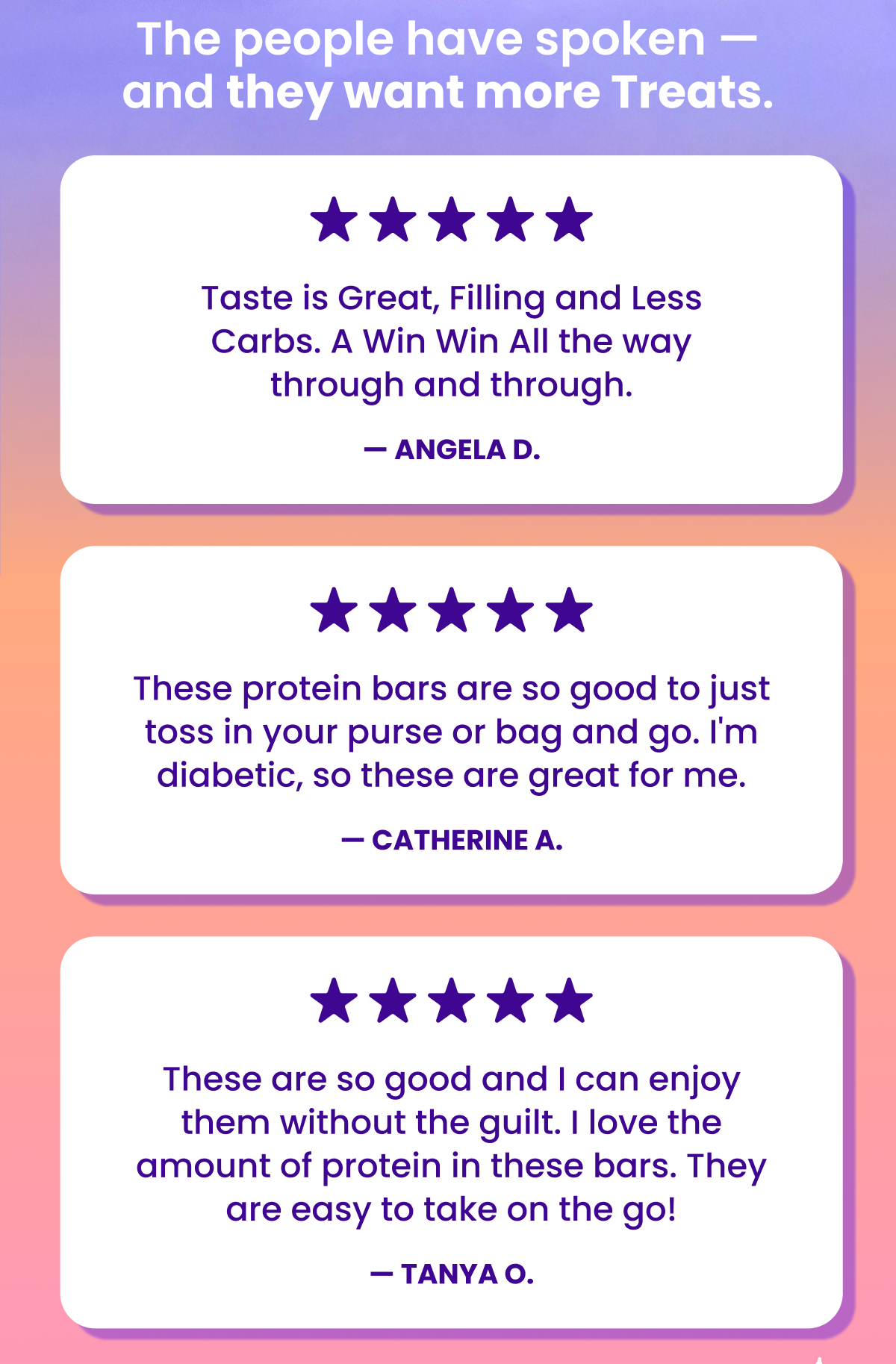 These people have spoken - they want more treats These people have spoken - they want more treats