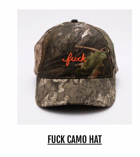 Camo Fuck Script Baseball Hat