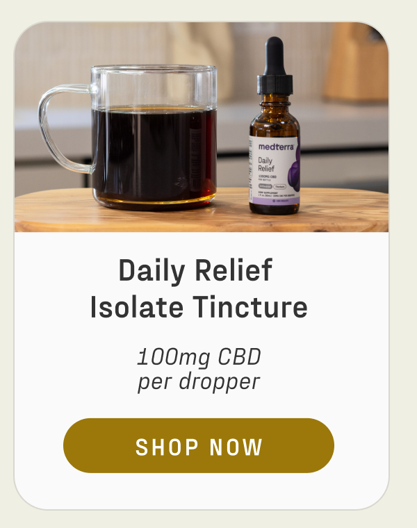 Shop Daily Relief Isolate Tincture with 100mg CBD per dropper