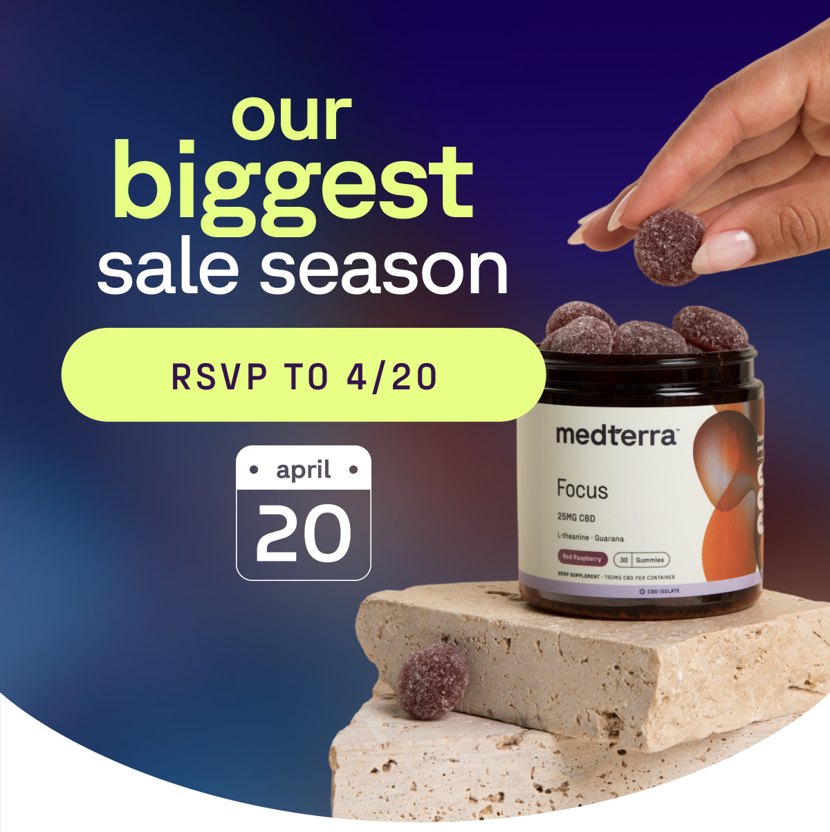 Our biggest sale of the season. RSVP to 4/20