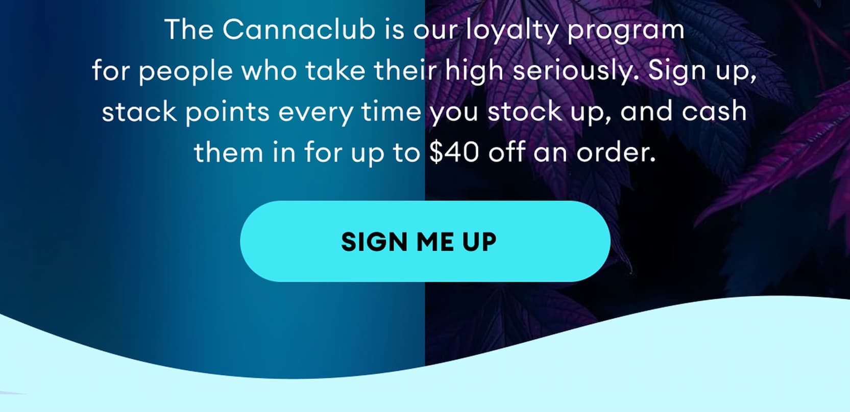 The Cannaclub is our loyalty program for people who take their high seriously. Sign up, stack points every time you stock up, and cash them in for up to $40 off an order. | Sign Me Up