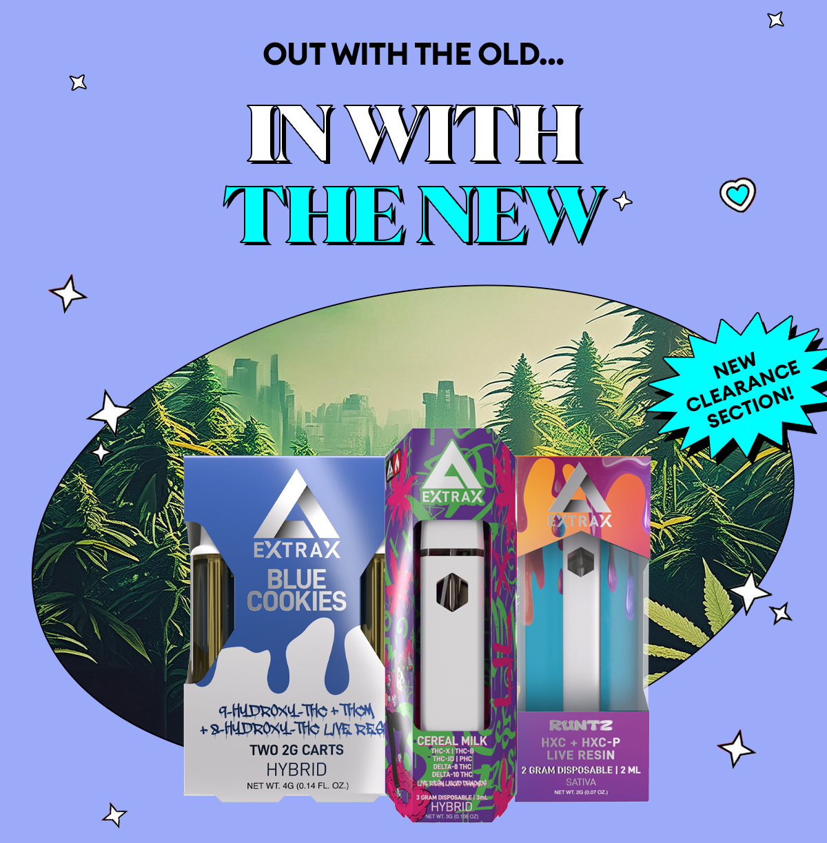 Out With the Old... In With the New. New Clearance Section!