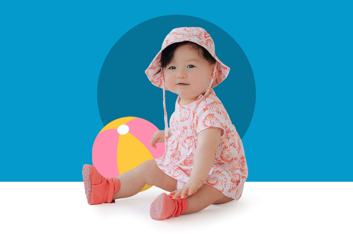 Baby wearing Coral Tie Dye Clothing & Baby Booties photo