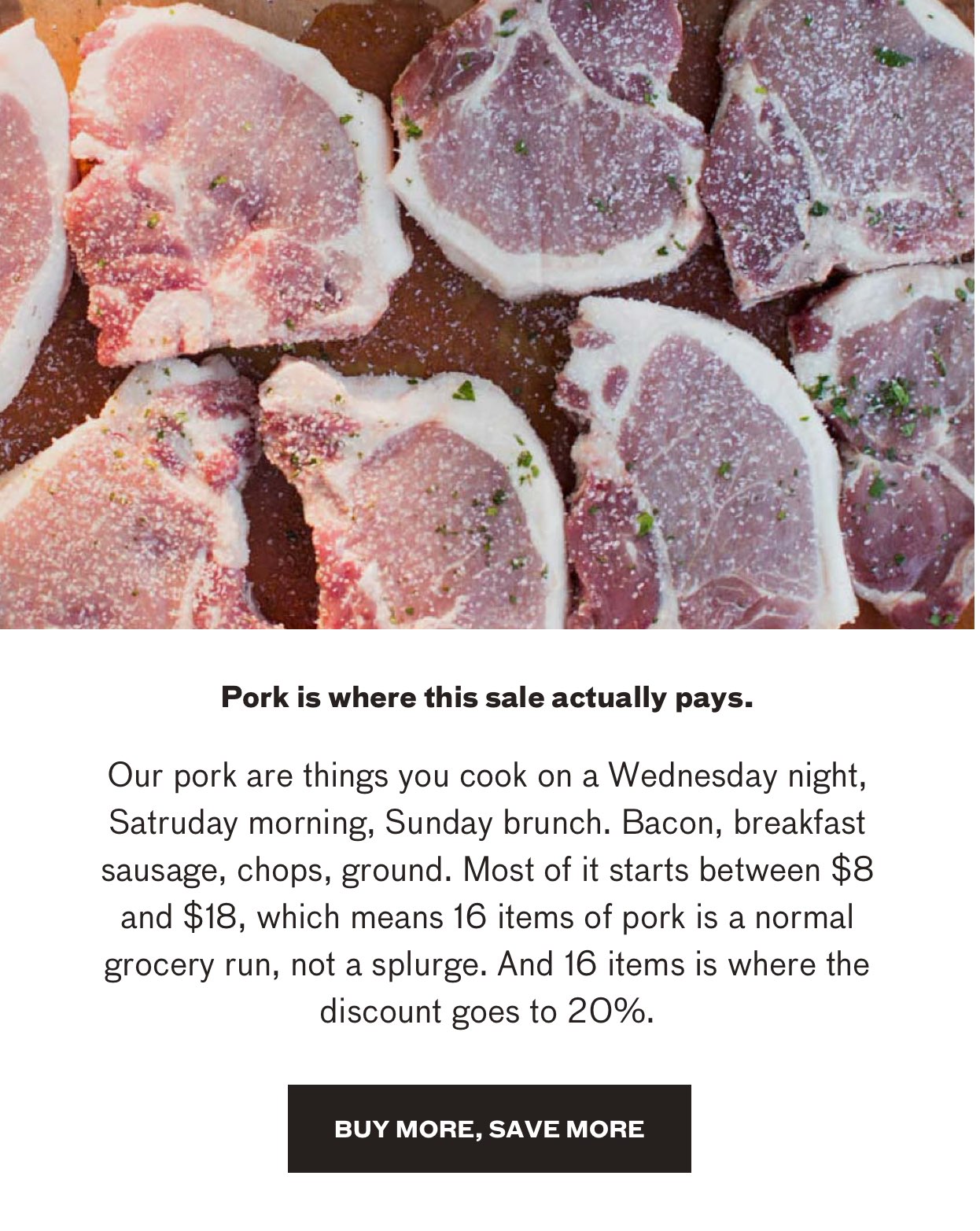 Pork is where this sale actually pays