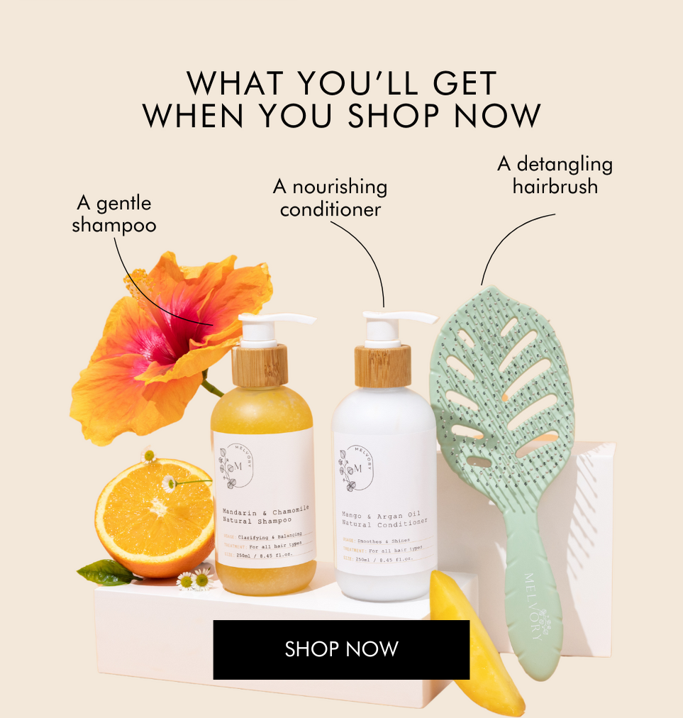 Introducing Our New Natural Shampoo + Conditioner 🍊 Melvory Skincare