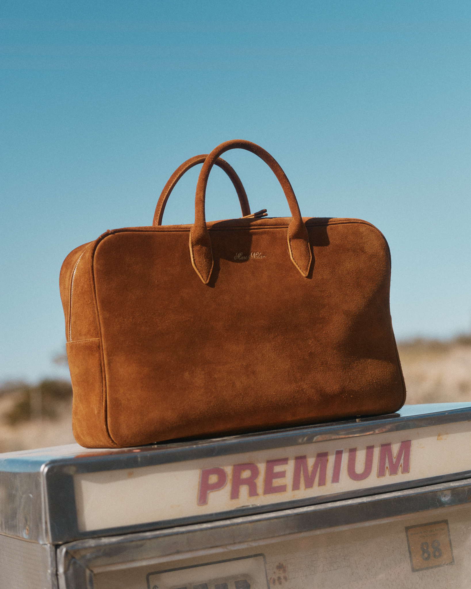 Brown Suede Briefcase Duffle