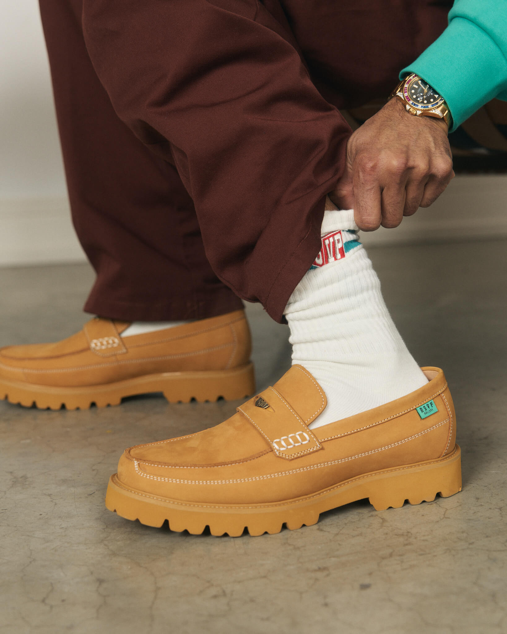 RSVP Gallery Leather Lug Penny Loafers