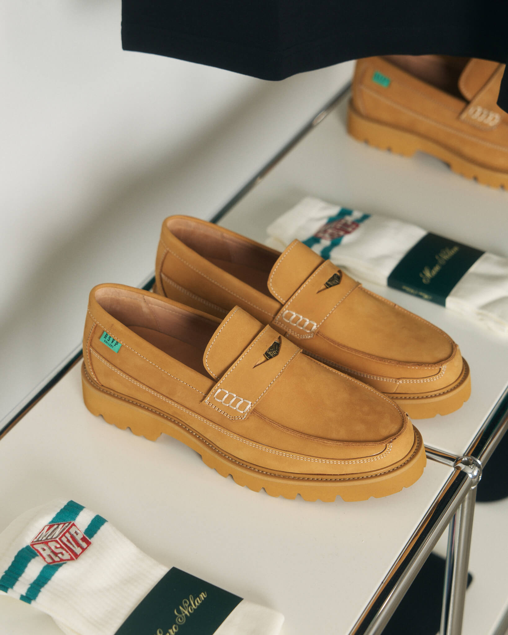 RSVP Gallery Leather Lug Penny Loafers