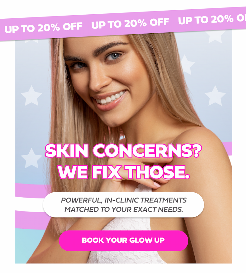 SKIN CONCERNS? WE FIX THOSE. Powerful, in-clinic treatments matched to your exact needs.