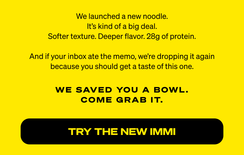 We saved you a bowl, come grab it!