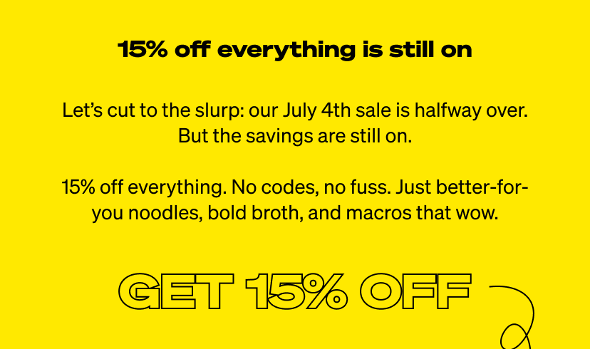 15% off is still on