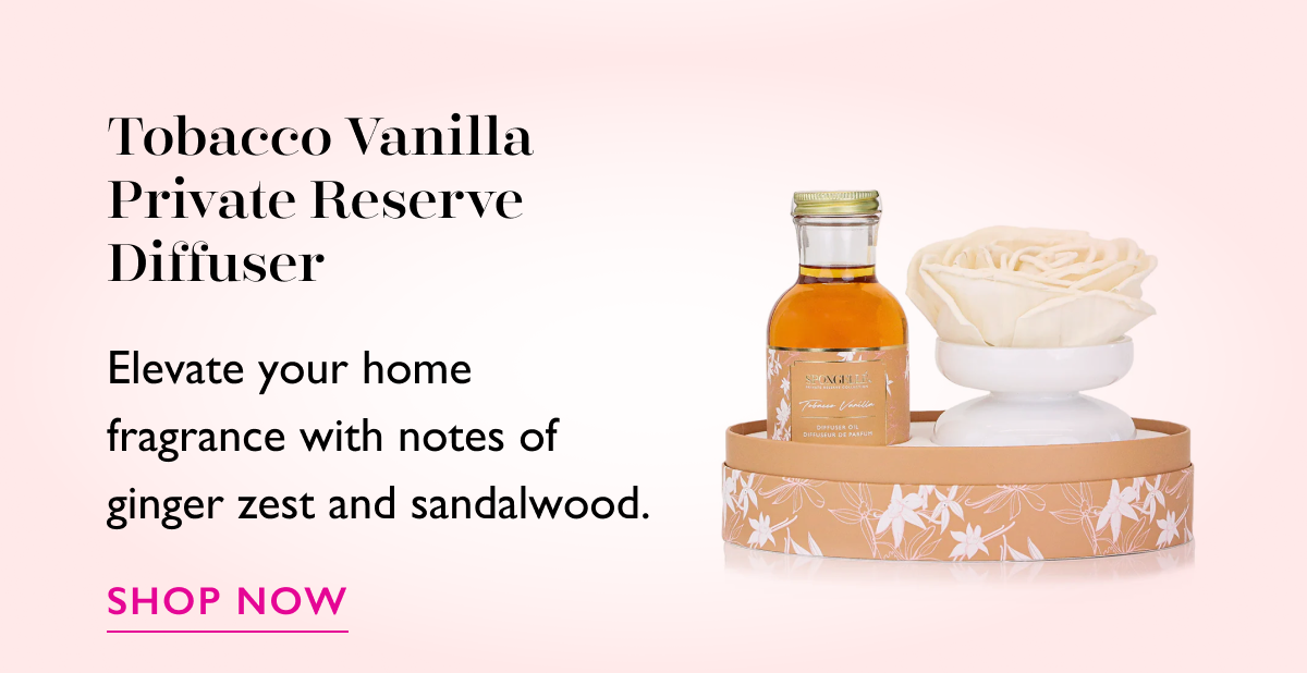 Tobacco Vanilla Private Reserve Diffuser | Elevate your home fragrance with notes of ginger zest and sandalwood. | SHOP NOW