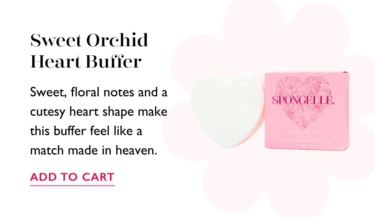 Sweet Orchid Heart Buffer | Sweet, floral notes and a cutesy heart shape make this buffer feel like a match made in heaven. | ADD TO CART