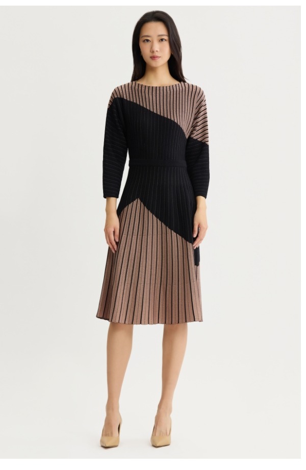 Fit & Flare Dolman Sleeve Soft Knit Midi Dress