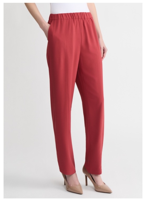 Nora Straight Leg Crepe de Chine Pant, Russet