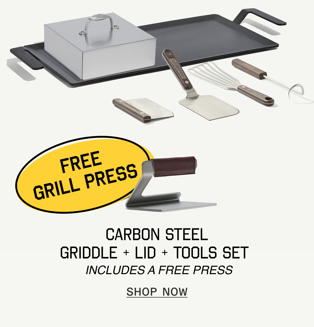 Carbon Steel Griddle Set (Includes a Free Press) - Shop Now