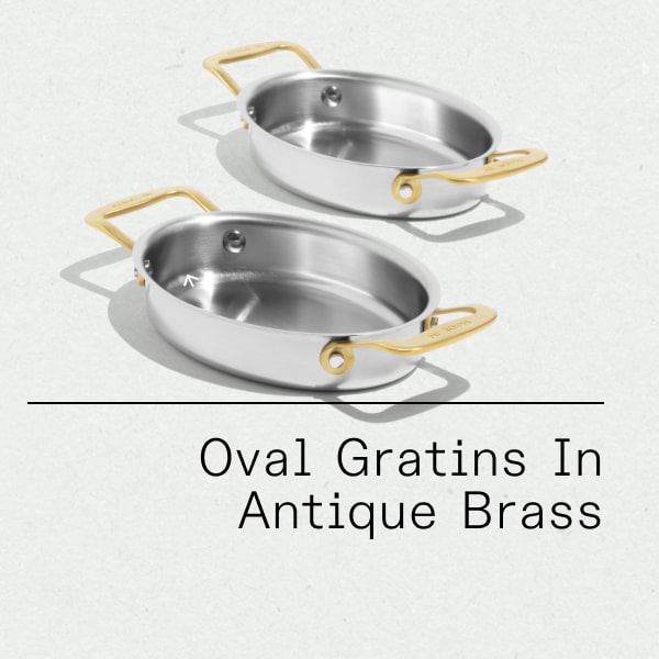 Oval Gratins in Antique Brass