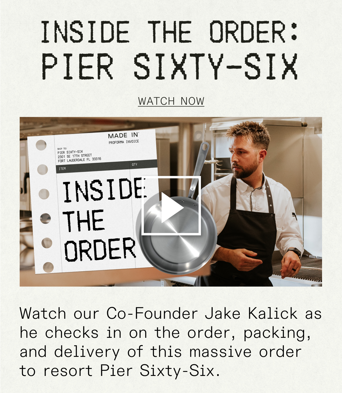 Inside the Order: Pier Sixty-Six, WATCH NOW