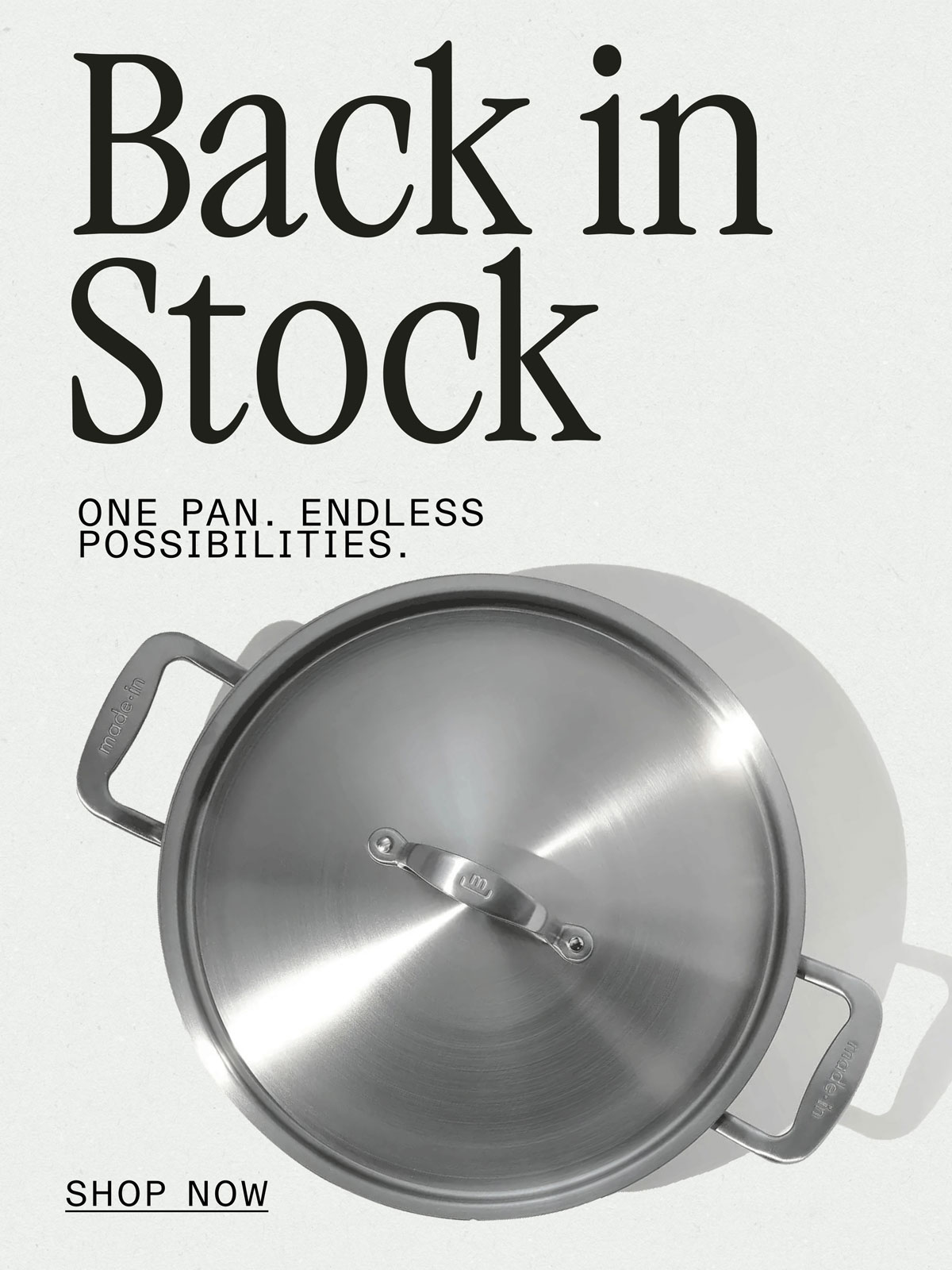 Back in Stock: One Pan. Endless Possibilities. -- SHOP NOW