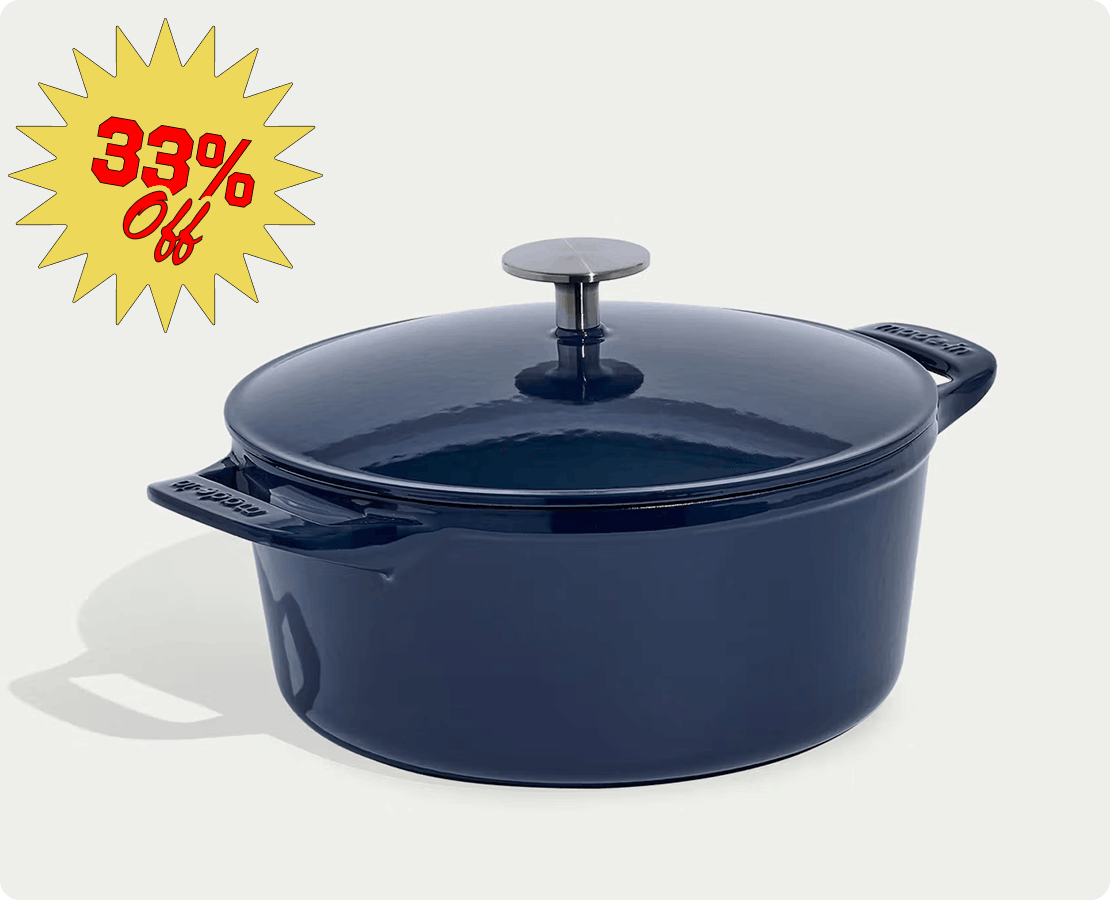 Enameled Cast Iron Braiser in Linen. 50% Off