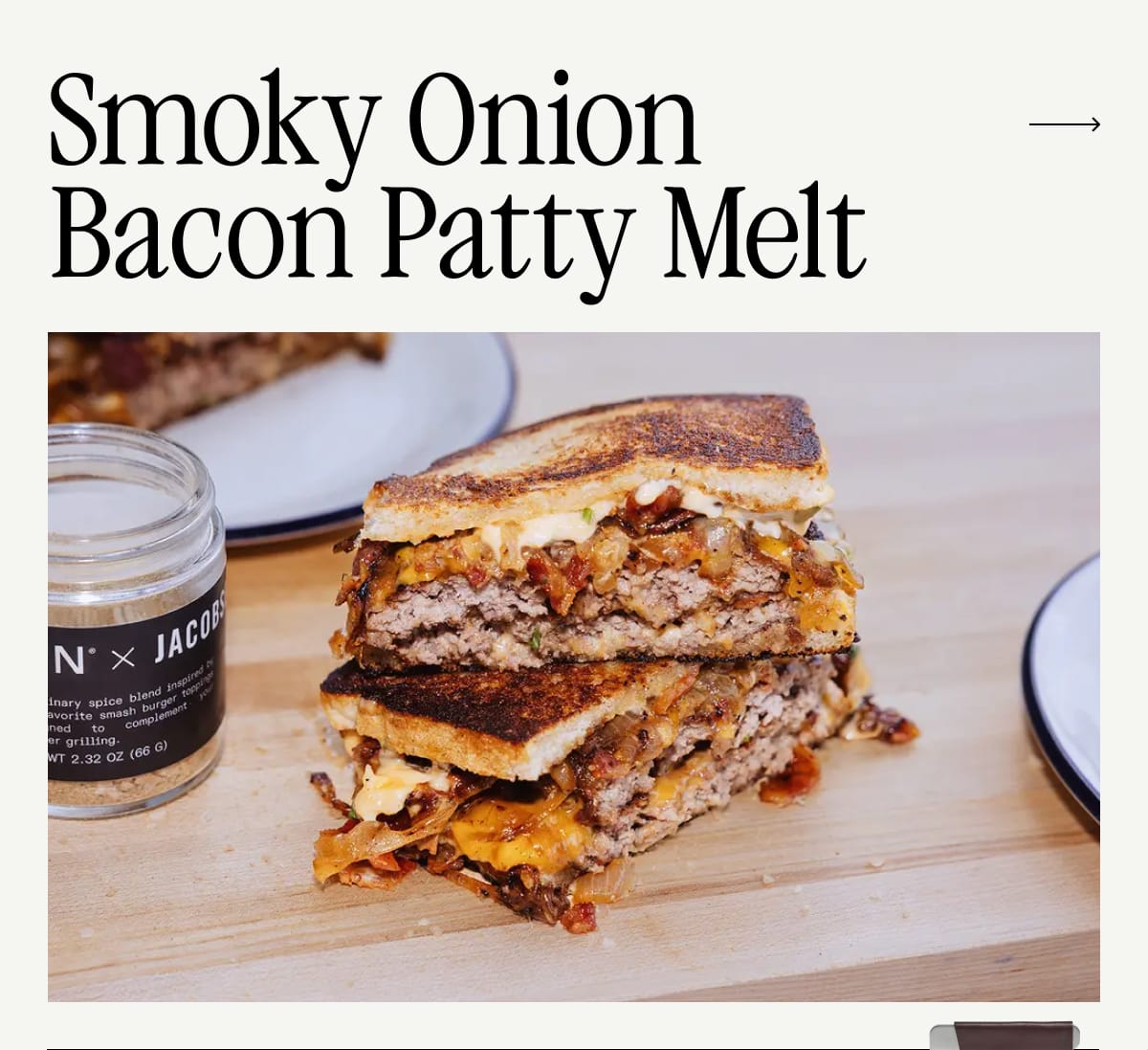 Smoky Onion Bacon Patty Melt