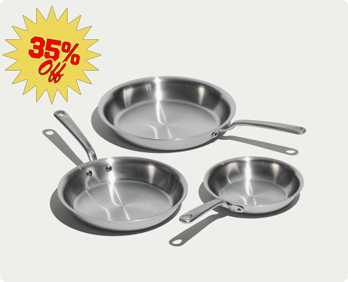 Stainless Clad Frying Pan Set. 33% Off