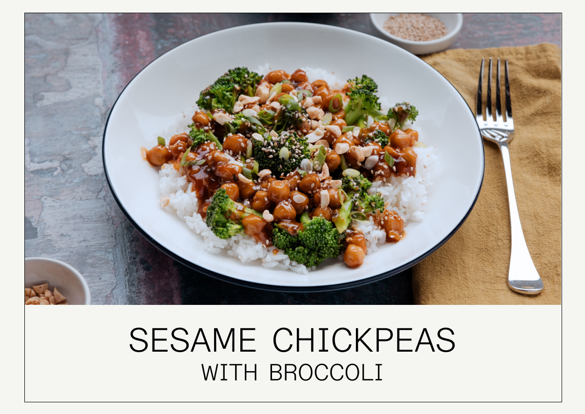 SESAME CHICKPEAS WITH BROCCOLI