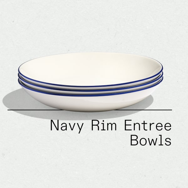 Navy Rim Entree Bowls