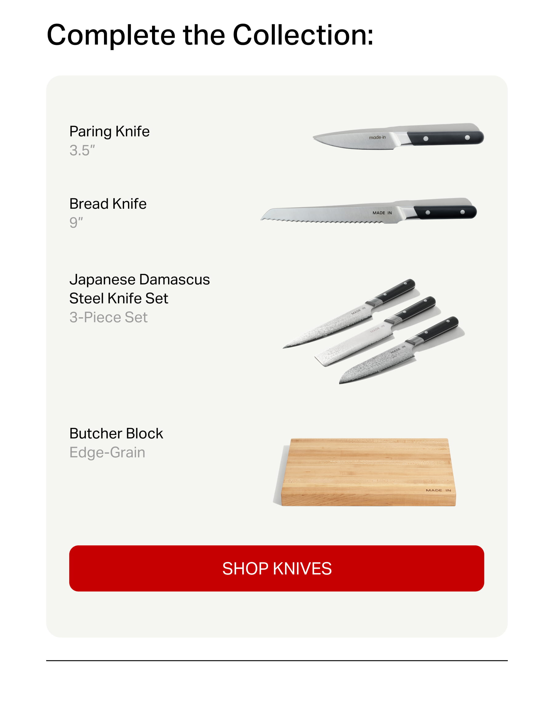 Complete the Collection | Shop Specialty Knives