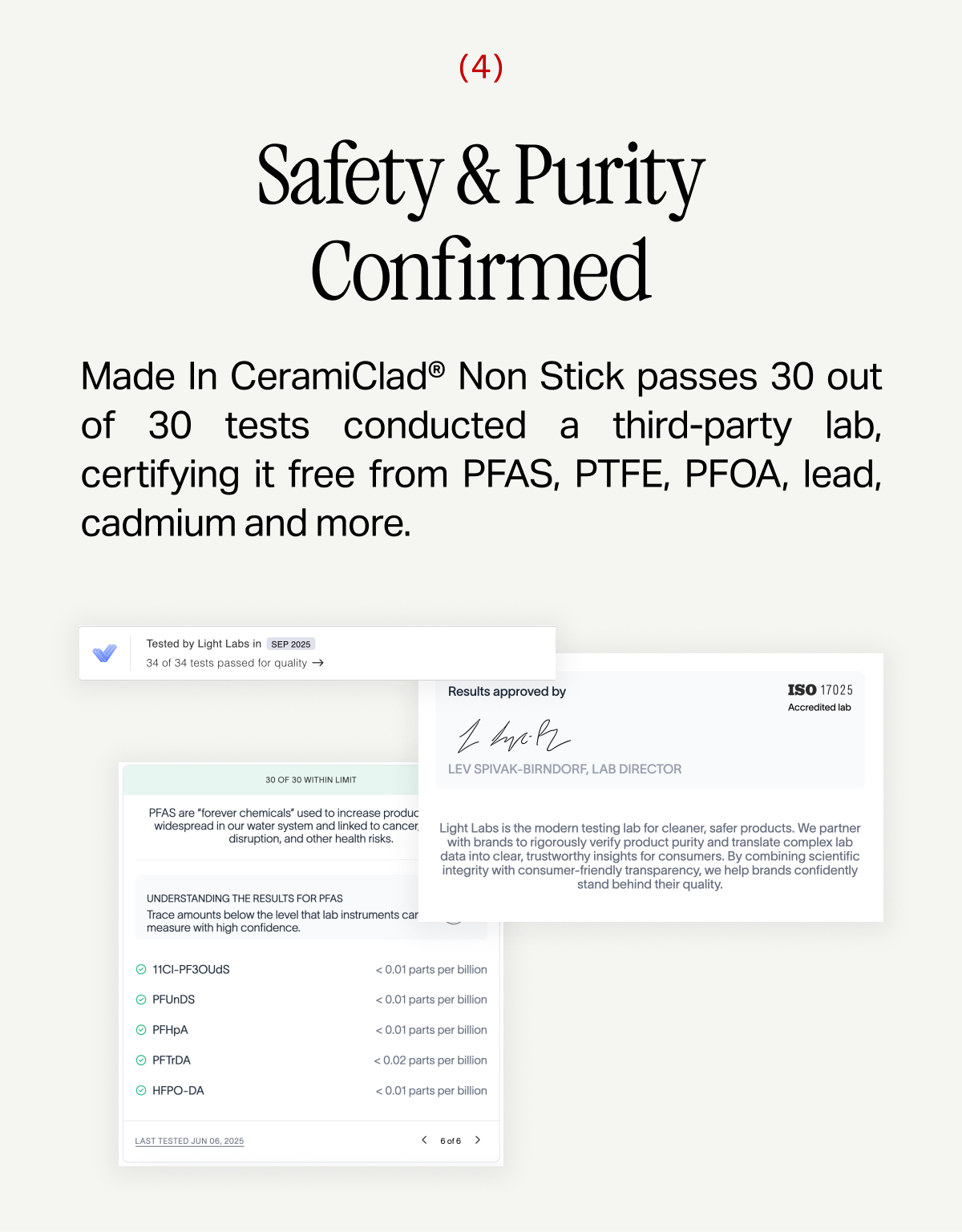 SAFETY AND PURITY CONFIRMED