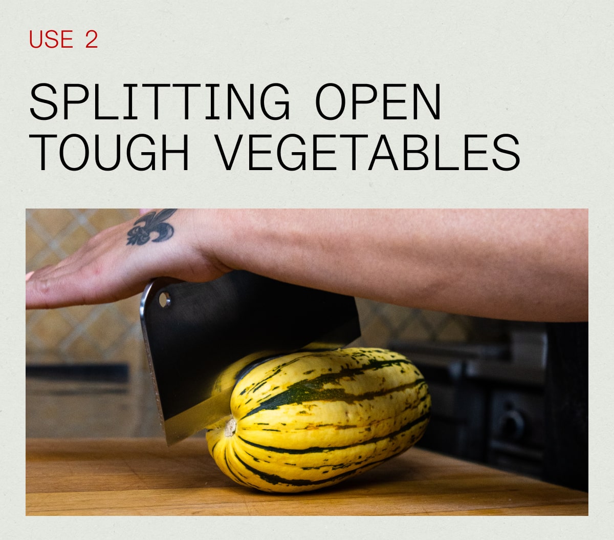 Splitting thru Open Tough Vegetables