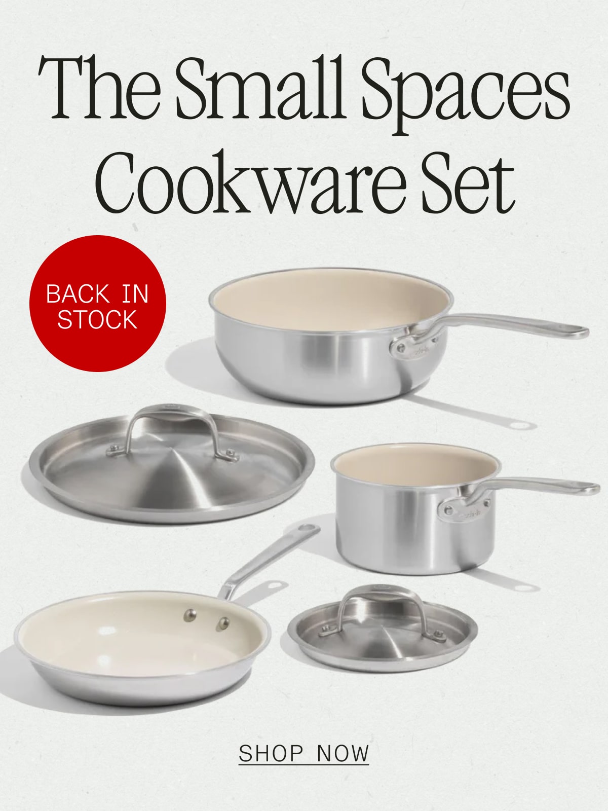 The Small Spaces Cookware Set BACK IN STOCK -- SHOP NOW