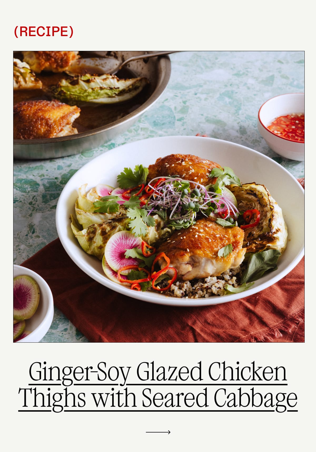Recipe: Ginger-Soy Glazed Chicken Thighs with Seared Cabbage