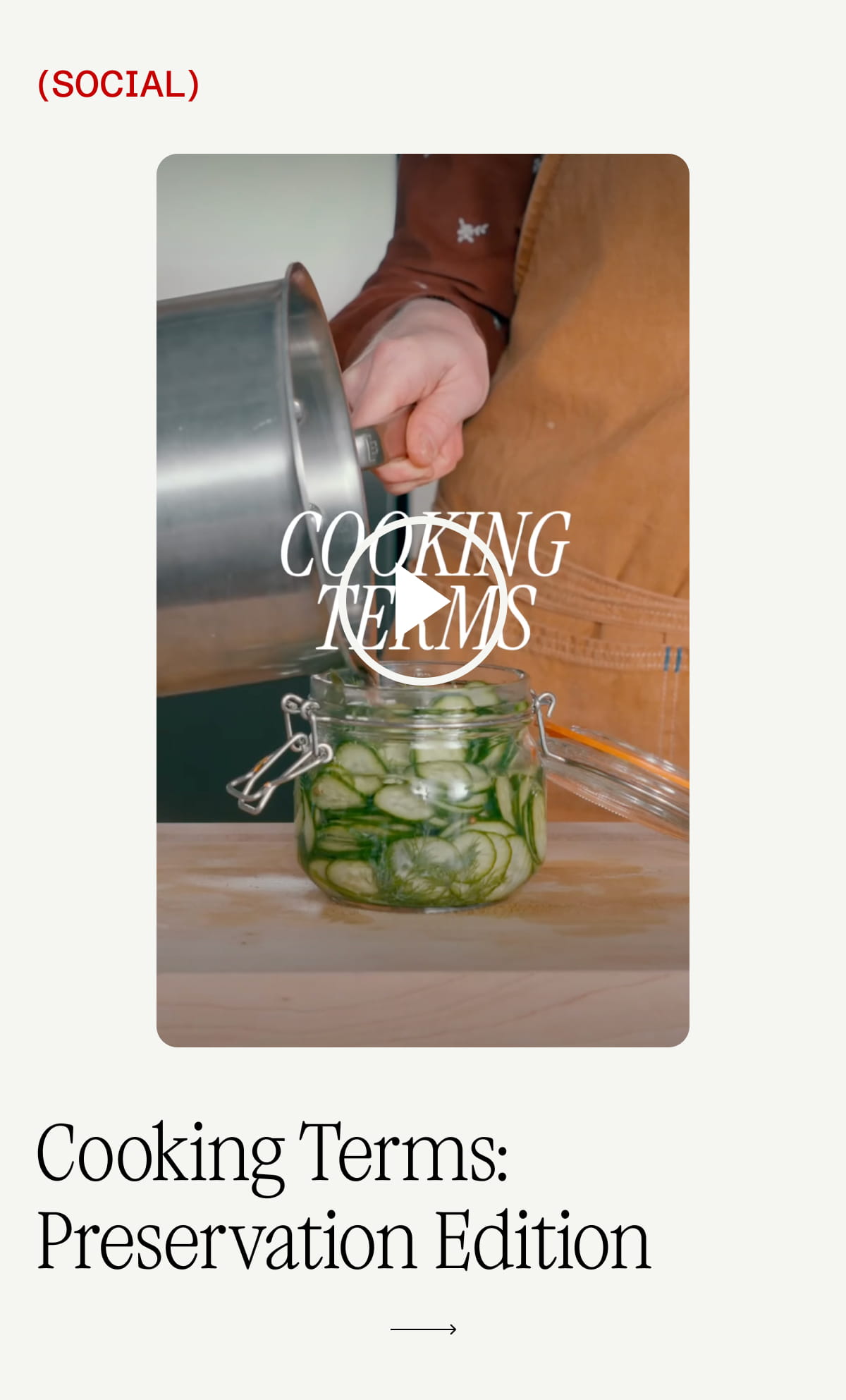 Cooking Terms: Preservation Edition