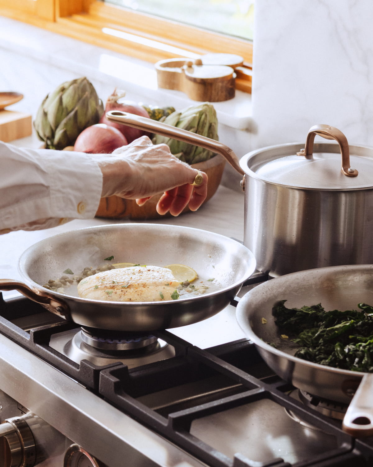 Cooking with stainless clad