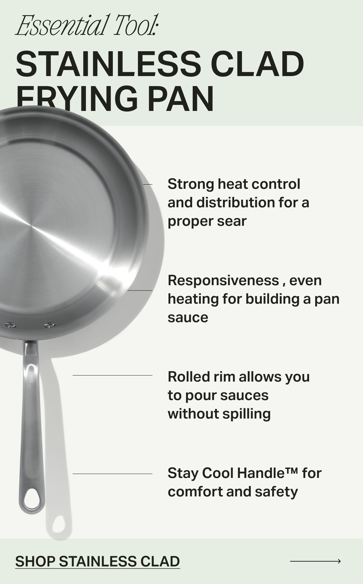 Essential Tool: Stainless Clad Frying Pan
